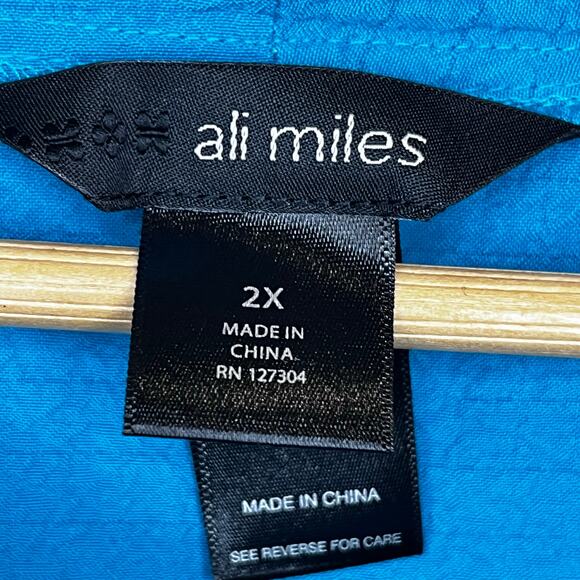 Ali Miles Cowl Neck Tunic Side Pockets Size 2x Artsy Gauzy light‎ weight - Picture 5 of 6